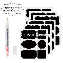 36pcs Blackboard Reusable Spice Stickers Craft with Oily Pen Kitchen Candy Jam Jars Labels BlackBoard Chalkboard Label Sticker 2024 - buy cheap