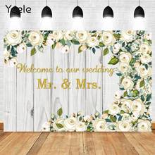 Виниловый фон Yeele для свадебной фотосъемки с изображением деревянной доски белых цветов 2024 - купить недорого
