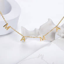 Collares con letras de MAMA de acero inoxidable para mujer, joyería con placa con iniciales de oro rosa, joyería para el día de la madre, regalos 2021 2024 - compra barato