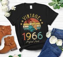 Retro 1966 55th birthday gift, retro parts with mask, quarantine version T-shirt, interesting ideas for mom, wife and friends 2024 - buy cheap