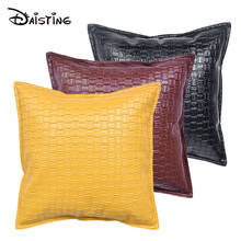 Home Decor Pillowcase Luxurious Sofa PU Cushion Cover Faux Leather Throw Pillow Covers Woven Pattern Couch Bedroom Luxury Pillow 2024 - buy cheap