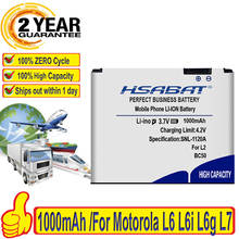 HSABAT marca 100% nueva 1000mAh BC50 de la batería para Motorola L6 L6i L6g L7 L7C K1 K2 R1 Z1 Z3 E8 L2 en número de seguimiento 2024 - compra barato