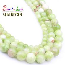 Natural Stone Green White Persian Jades 6 8 10mm Round Loose Beads for Jewelry Making Diy Bracelet Necklace Wholesale 15 Inch 2024 - buy cheap