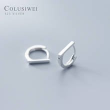 COLUSIWEI Genuine 925 Sterling Silver Classic Glossy Hoop Earrings for Women Minimalist Ear Hoops Fashion Jewelry 2020 New 2024 - buy cheap