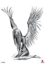 Водонепроницаемый Временные татуировки наклейка Крылья Ангела поддельные тату наклейка для рук флеш-тату татуировки большой размер боди-арт для мужчин женщин мужчин девочек 2024 - купить недорого