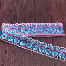 Ethnic Sequins Lace Trims Webbing Embroideried Lace Ribbons Fabric for Dress Bag DIY Sewing Accessories Clothing Decorative 2024 - buy cheap