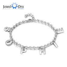 JewelOra Personalized Name A-Z Initial Bracelets for Women Stainless Steel Customized Capital Letter Link Chain Bracelet Gifts 2024 - buy cheap