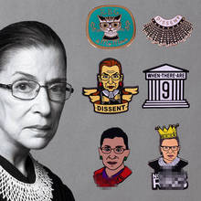 Pin esmaltado de The Notorious RBG para mujer, conjunto de broche feminista, insignia de la igualdad de poder 2024 - compra barato