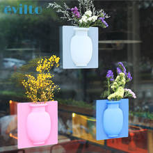 evilto Silicone Sticky Vase Magic Rubber Flower Plant Vases Flower Container For Office Wall Vases Decoration Home 2024 - buy cheap