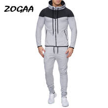 ZOGAA 2021 Hot Sale Mens FASHION Normcore Sweatsuit Set Casual Cotton Zipper 2 Piece Set Sportswear Mens Clothing Tracksuit Set 2024 - buy cheap