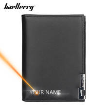 2020 New Name Engraving Men Wallets Short High Quality Male Purse Vintage Card Holder Brand PU Leather Wallet For Men Carteria 2024 - buy cheap