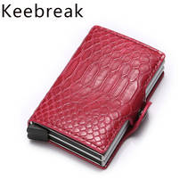 Red Rfid Women Wallet Ladies Money Bag Mini Purse Aluminium Pink Slim Card Leather Wallet Female Small Wallet Thin Valet portfel 2024 - buy cheap