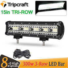 Tripcraft 3 Rows LED Bar 15“ 15inch Tri-ROWS LED Lights Bar 300w Work Light for Car Boat OffRoad 4x4 Truck SUV ATV Driving 12V 2024 - buy cheap