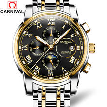 Carnival Men’s Luxury Brand Automatic Watches Men Luminous Waterproof Mechanical Watch Male Moon Phase Clock Relogio Masculino 2024 - buy cheap