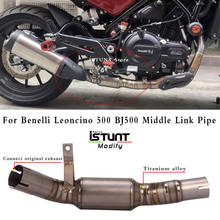 Motorcycle Exhaust Escape Titanium Alloy Middle Link Pipe Cat Delete Eliminator Enhanced Slip On For Benelli Leoncino 500 BJ500 2024 - buy cheap