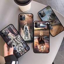 Cat tiger dog lion reflection animal Phone Case for iPhone 11 12 pro XS MAX 8 7 6 6S Plus X 5S SE 2020 XR 2024 - buy cheap