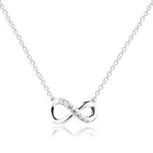 Sparkling infinity collier colares 100% 925 jóias de prata esterlina com cz claro frete grátis 2024 - compre barato