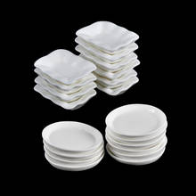 10Pcs/set Durable Kitchen Toys Doll house Trays Plates Mini Food White Dishes Tableware Miniature Doll House Accessories 2024 - купить недорого