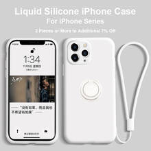 Caixa do telefone de silicone líquido para o iphone 13 12 mini 11 pro xs max xr x se 2020 8 7 6s 6 mais suporte de anel de dedo caso capa 2024 - compre barato