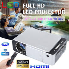 Новый T6 Full HD Lled проектор 4K 3500 люмен HDMI USB 1080p Портативный кинопроектор, домашний умный WIFI проектор 2024 - купить недорого