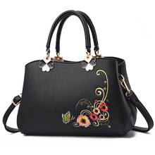 2021 Embroidery Women Evening Handbag Patent Leather Shoulder Bags for Female Crossbody Tote Floral Casual Bolsa Female bag 2024 - buy cheap