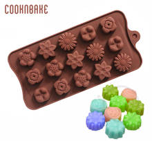 COOKNBAKE flower chocolate mold 15 hole candy jelly gummy mould rose biscuit cake baking tool DIY cake decorating 2024 - buy cheap