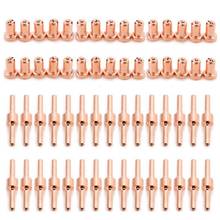 SHGO HOT-60pcs Red Copper Extended Long Plasma Cutter Tip Electrodes&Nozzles Kit Mayitr Consumable For PT31 LG40 40A Cutting Wel 2024 - buy cheap