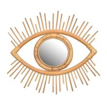 Rattan Innovative Art Decoration Eye Shape Makeup Mirror Dressing Wall Hanging HX6D 2024 - buy cheap