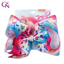 CN 8" Jojo Bows For Girls/Jojo Siwa Large Hair Bows Gold Foil Printed Bowknot Rhinestone Jumbo Hair Clips Hair Accessories 2024 - buy cheap