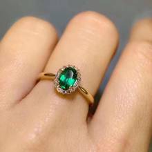 luxury ring Natural And Real emerald ring Free shipping  925 sterling silver Fine jewelry 2024 - buy cheap