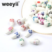 10pcs 10x20mm Water Drop Ceramic Beads For Jewelry Earrings Making Women DIY Perles Loose Flower Glazed Porcelain Bead Wholesale 2024 - buy cheap