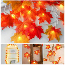 Guirnalda de luces Led de Navidad, guirnalda decorativa de Hojas de arce, luces de Navidad para el hogar, luces de Halloween con pilas 2024 - compra barato