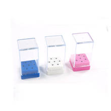 KIMAXCOLA 7 отверстий квадратные пластиковые сверла для ногтей Коробка для хранения дисплея сверла для ногтей контейнер стенд дисплей качество 2024 - купить недорого