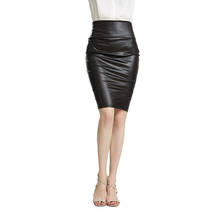 PU  Leather Skirt Women Midi High Waist Skirts PU Skirt Female Black Fashion Outfit Ladies 2024 - buy cheap