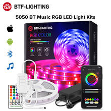 Music LED Light Strip Kit Bluetooth APP with IR 28 Keys RGB 5050 2835 SMD Flexible Tape Ribbon Led Strip Light 5m 10m 15m 20m 2024 - купить недорого