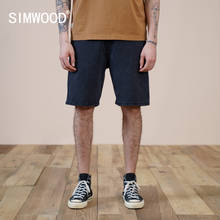 SIMWOOD 2022 летние новые джинсовые шорты большого размера мужские однотонные 100% хлопок размера плюс брендовая одежда SK130395 2024 - купить недорого