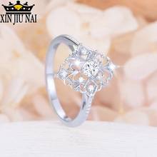 New Delicate Rivet Zircon Ladies Elegant Wedding Party Ring Vintage Diamond Shaped Openwork Rose Gold Flower 14k Gold Jewelry 2024 - buy cheap