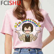 Camiseta de Manga Bungou Stray Dogs Osamu Dazai Chuuya Nakahara para mujer, ropa blanca japonesa, ropa de pareja tumblr ulzzang 2024 - compra barato