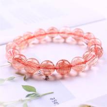 Natural Red Rutilated Quartz Bracelet Jewelry For Women Man Crystal Round Beads Stone Stretch AAAAA 7mm 8mm 9mm 10mm12mm 14mm 2024 - buy cheap