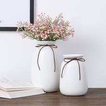 Nórdico branco vaso de cerâmica ornamentos vasos para centros de mesa para casamentos flor vaso floreros artesanato decoração para casa 2024 - compre barato