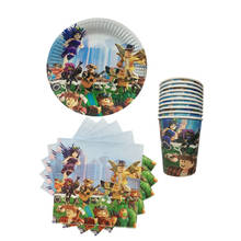 Roblo Game Party Supplies Tableware Set Paper Napkins Plates Cups Straws Kids Birthday Baby Shower Party Decorations 2024 - купить недорого
