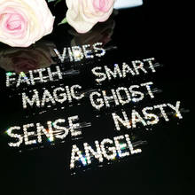 New Arrival Word Hairclips "ANGEL,VIBES,FAITH,SMART,MAGIC,GHOST,SENSE,NASTY" Crystal Letters Hairpins Hair Accessories WHOLESALE 2024 - buy cheap