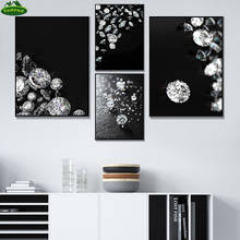 Yumeart-pintura de diamante brillante en blanco y negro para pared, póster impreso con palabras doradas, arte de pared, decoración del hogar para sala de estar 2024 - compra barato