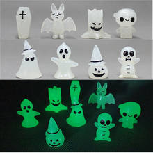 Wholesale 40pcs/lot Mini 3cm Halloween ghosts Action Figures Pumpkin Ornaments model Resin Luminous figure Toy gifts 2024 - buy cheap