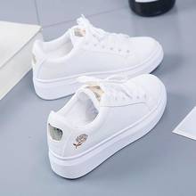 White Shoes Women Sneakers Skateboard shoes Women Flats Brand Sneakers Female Footwear Thick Sole Height Increasing Shoes 3cm 2024 - buy cheap