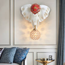 Lámparas de pared con diseño de elefante para dormitorio, iluminación Led de estilo nórdico, moderno y creativo, con personalidad de Animal, para decoración de sala de estar 2024 - compra barato