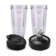 Peças de reposição para ninja, 7 escovas, extrator de lâminas e misturador ninja 24oz com tampa de vedação, para nutri ninja auto iq 2024 - compre barato