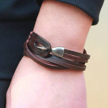 Cibofood pulseira retrô masculina, pulseira clássica de marca de luxo com design vintage simples e presente para homens, 2021 2024 - compre barato