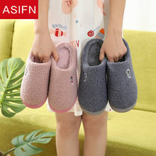 ASIFN Fashion Women Winter Warm Cotton Slippers Men Boys Girls Slipper House Shoes Flat Heel Home Indoor Bedroom Zapatilla Mujer 2024 - buy cheap