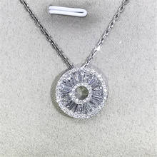 Fashion Round Pendants Diamond 100% Real 925 Sterling silver Wedding Pendant with Necklace for women Bridal jewelry girl Gift 2024 - buy cheap